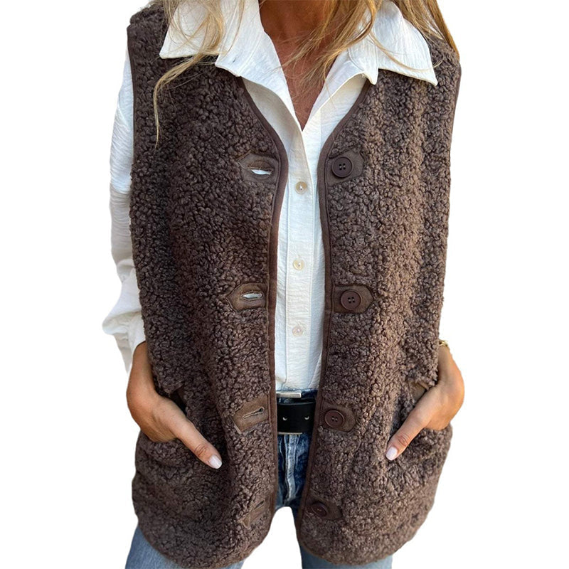 🎁🔥Women's Fall Button Down Short Warm Vest