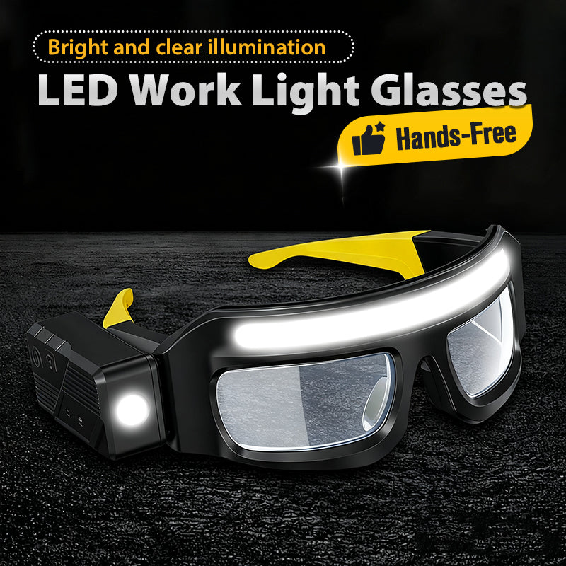 👓 LED Work Light Glasses: Hands-Free, Motion Sensor, 5 Brightness Modes, USB Rechargeable