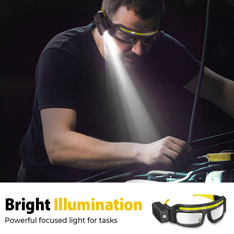 👓 LED Work Light Glasses: Hands-Free, Motion Sensor, 5 Brightness Modes, USB Rechargeable