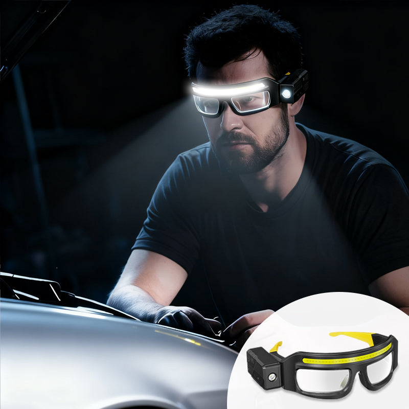 👓 LED Work Light Glasses: Hands-Free, Motion Sensor, 5 Brightness Modes, USB Rechargeable