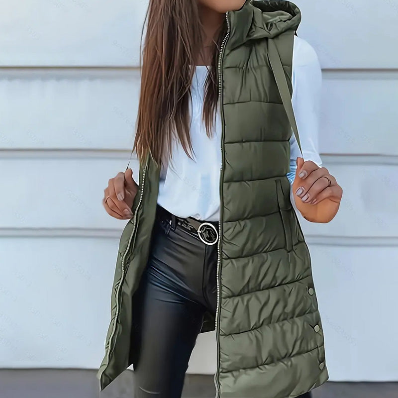🎁💛Women’s Zip-Up Long Puffer Vest