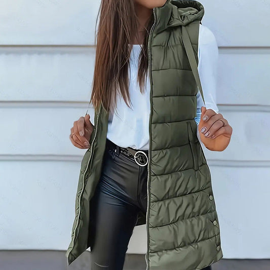 🎁💛Women’s Zip-Up Long Puffer Vest