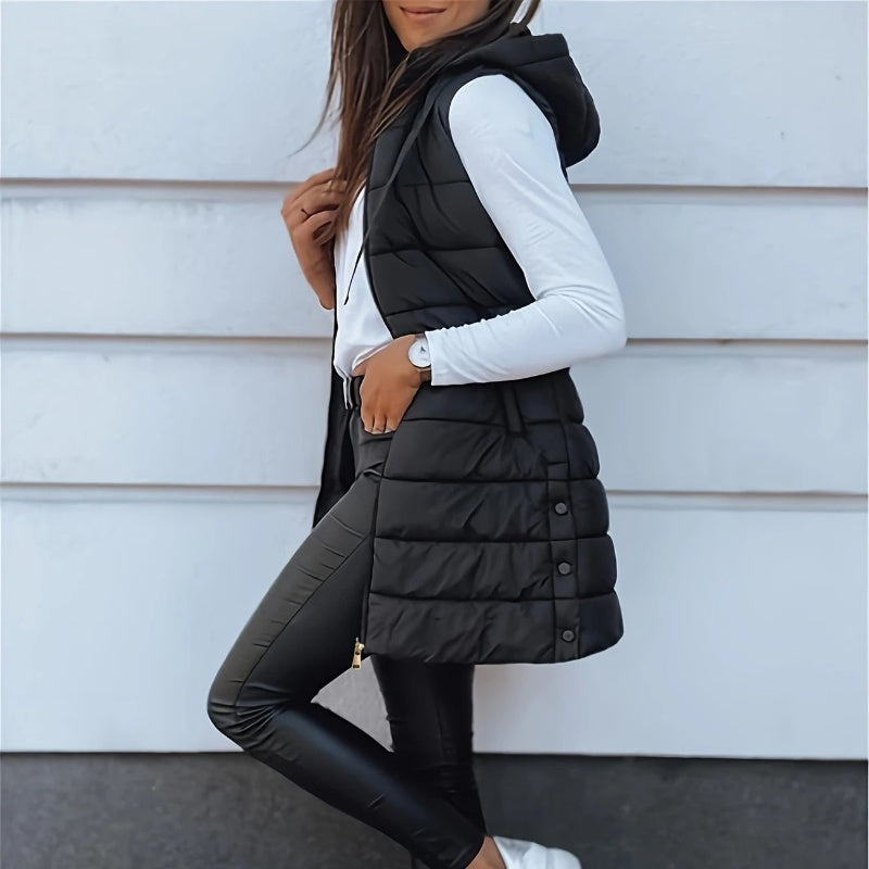 🎁💛Women’s Zip-Up Long Puffer Vest