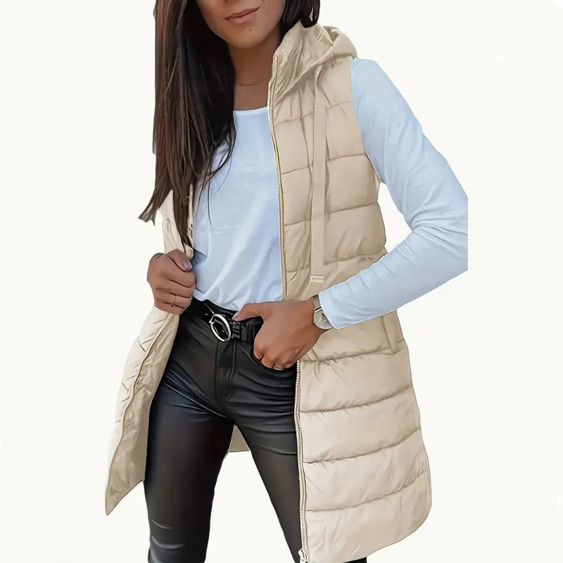 🎁💛Women’s Zip-Up Long Puffer Vest