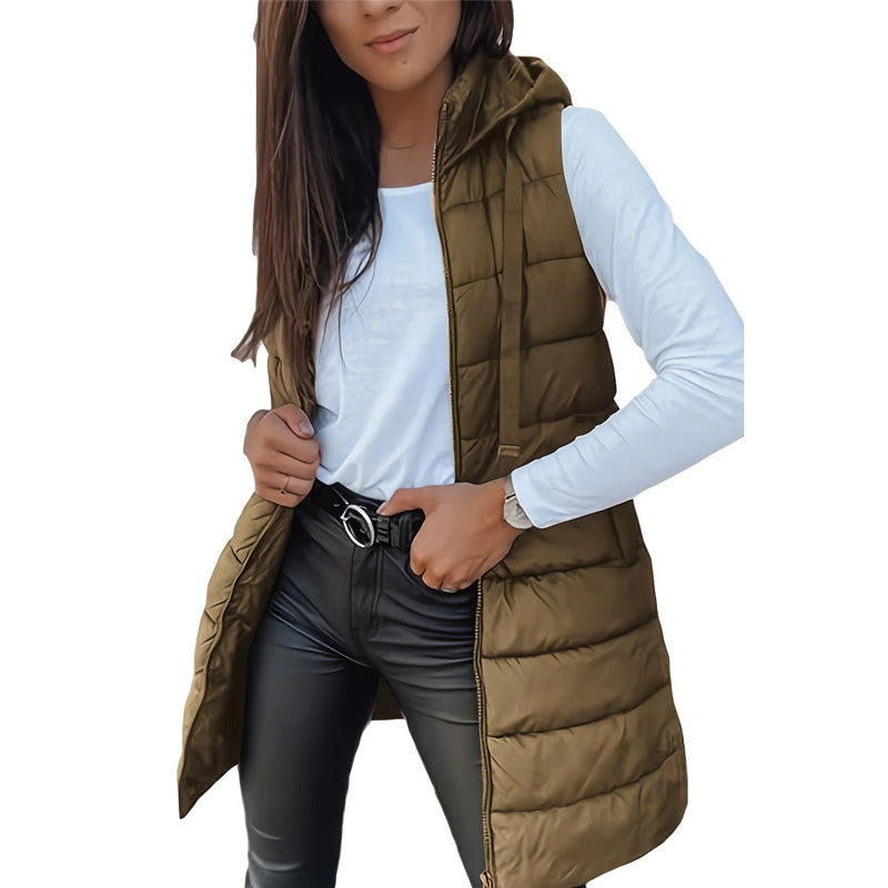 🎁💛Women’s Zip-Up Long Puffer Vest