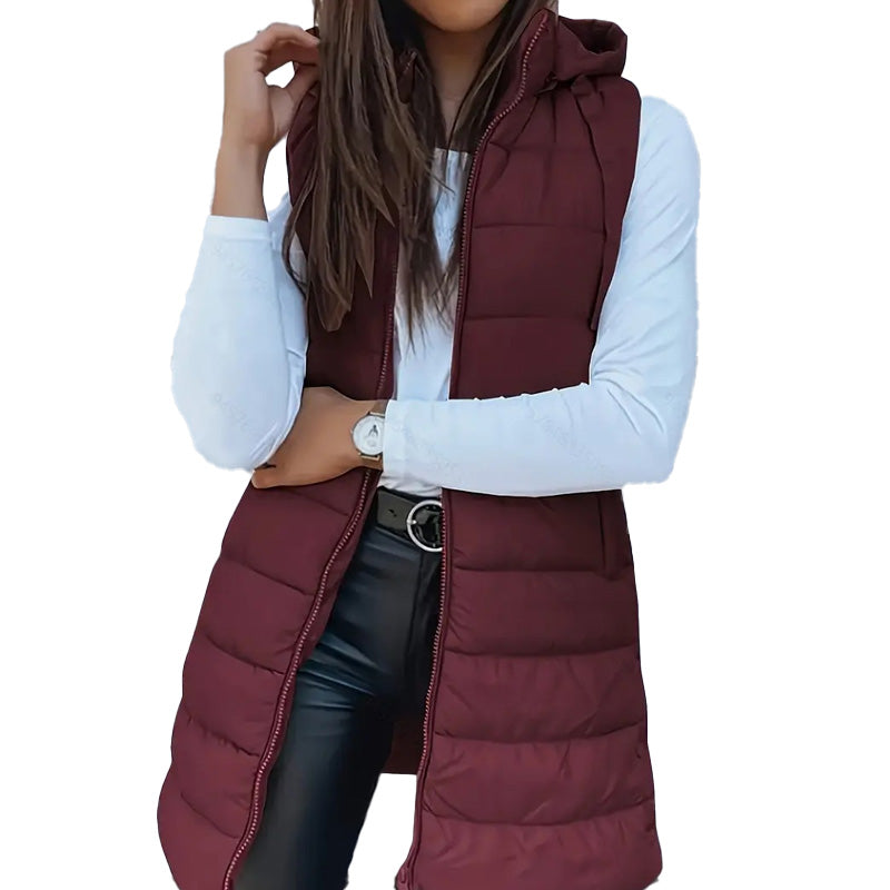🎁💛Women’s Zip-Up Long Puffer Vest