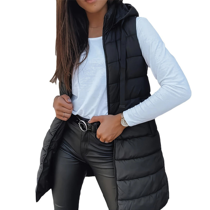 🎁💛Women’s Zip-Up Long Puffer Vest