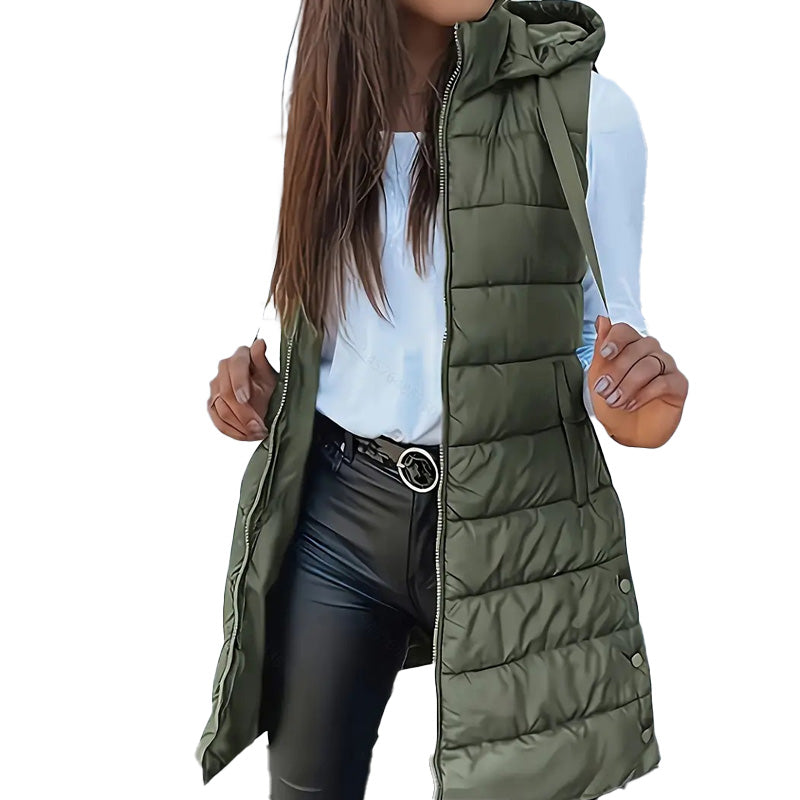 🎁💛Women’s Zip-Up Long Puffer Vest