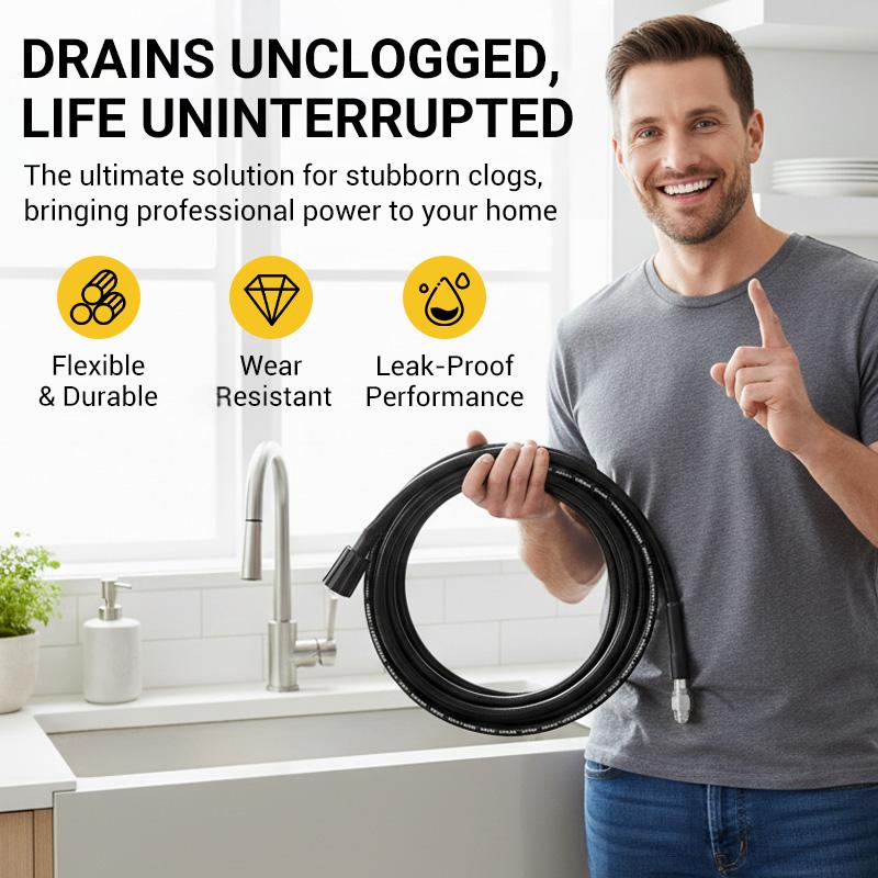 🚿⚡ High-Pressure Sewer Jetter Hose with Nozzle – Strong Pressure Cleaning, Flexible & Durable, Anti-Kink Design, Universal Compatibility for Pipeline & Sewer Unblocking 🛠️