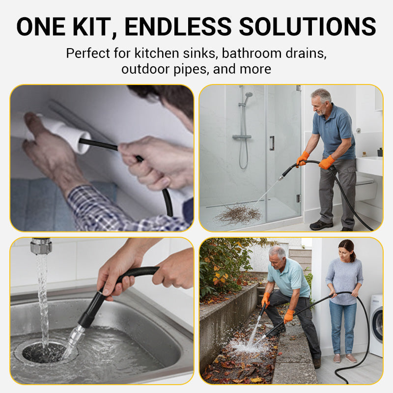 🚿⚡ High-Pressure Sewer Jetter Hose with Nozzle – Strong Pressure Cleaning, Flexible & Durable, Anti-Kink Design, Universal Compatibility for Pipeline & Sewer Unblocking 🛠️