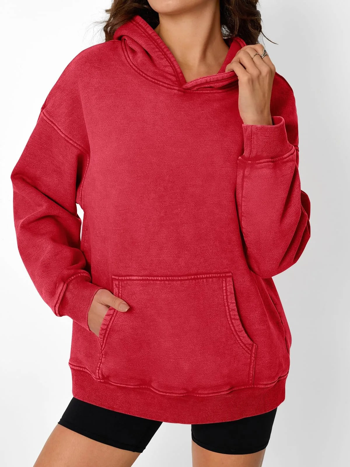💥🎁Womens Acid Wash Hoodie Oversized Long Sleeve Fall Fashion Sweatshirts