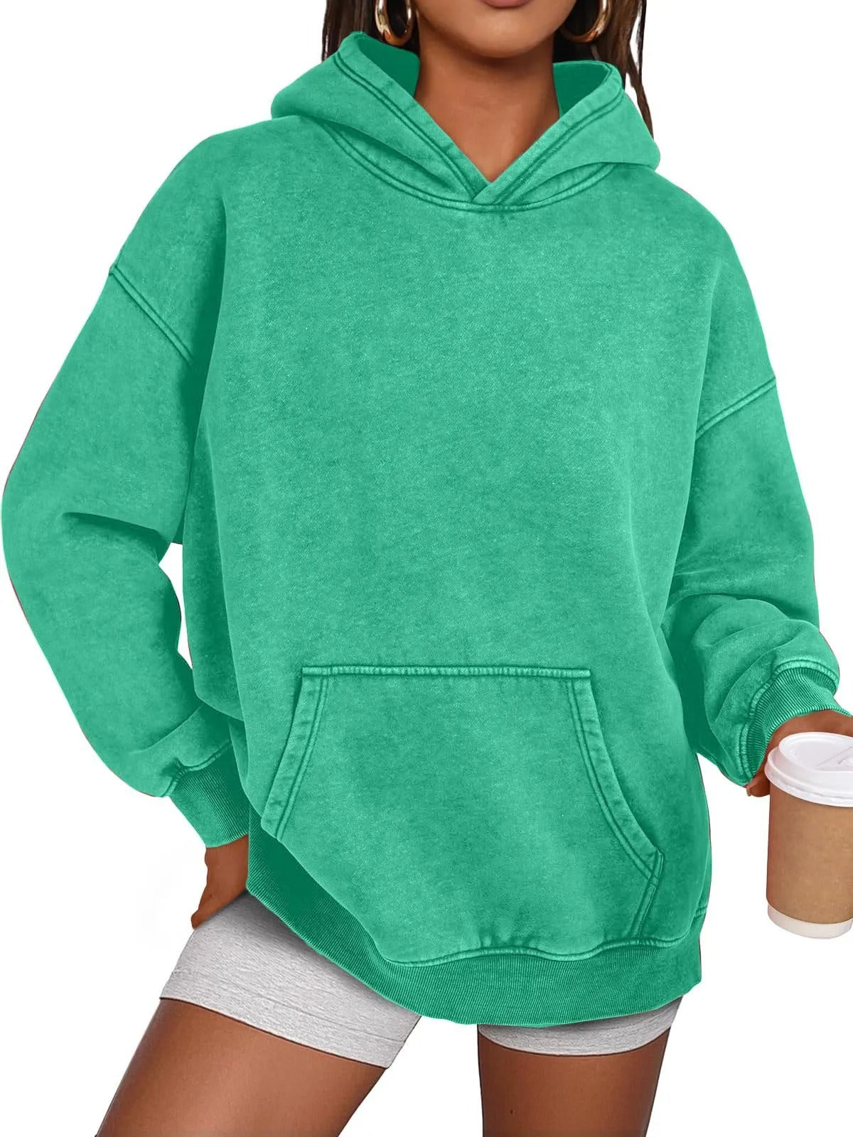 💥🎁Womens Acid Wash Hoodie Oversized Long Sleeve Fall Fashion Sweatshirts