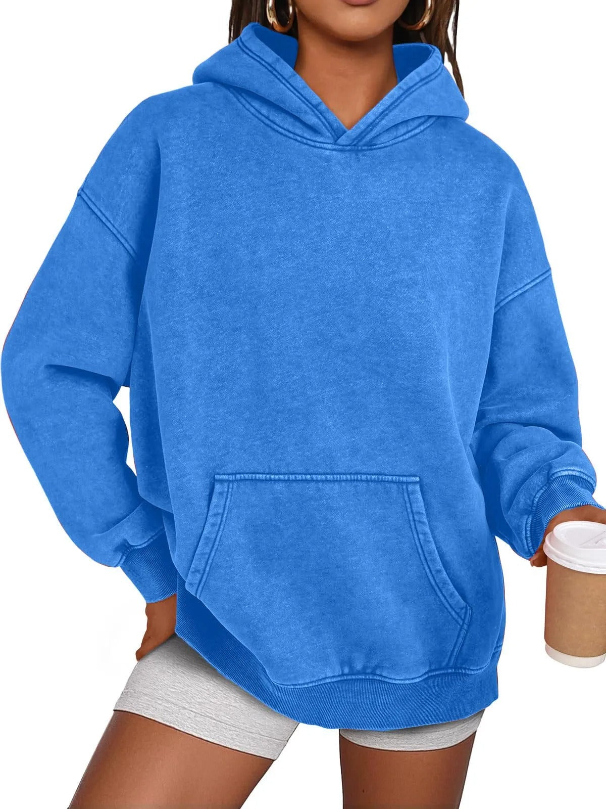 💥🎁Womens Acid Wash Hoodie Oversized Long Sleeve Fall Fashion Sweatshirts
