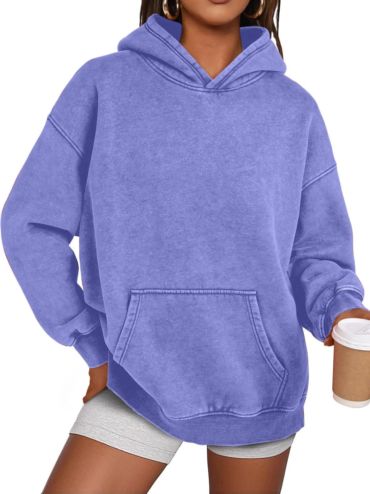 💥🎁Womens Acid Wash Hoodie Oversized Long Sleeve Fall Fashion Sweatshirts