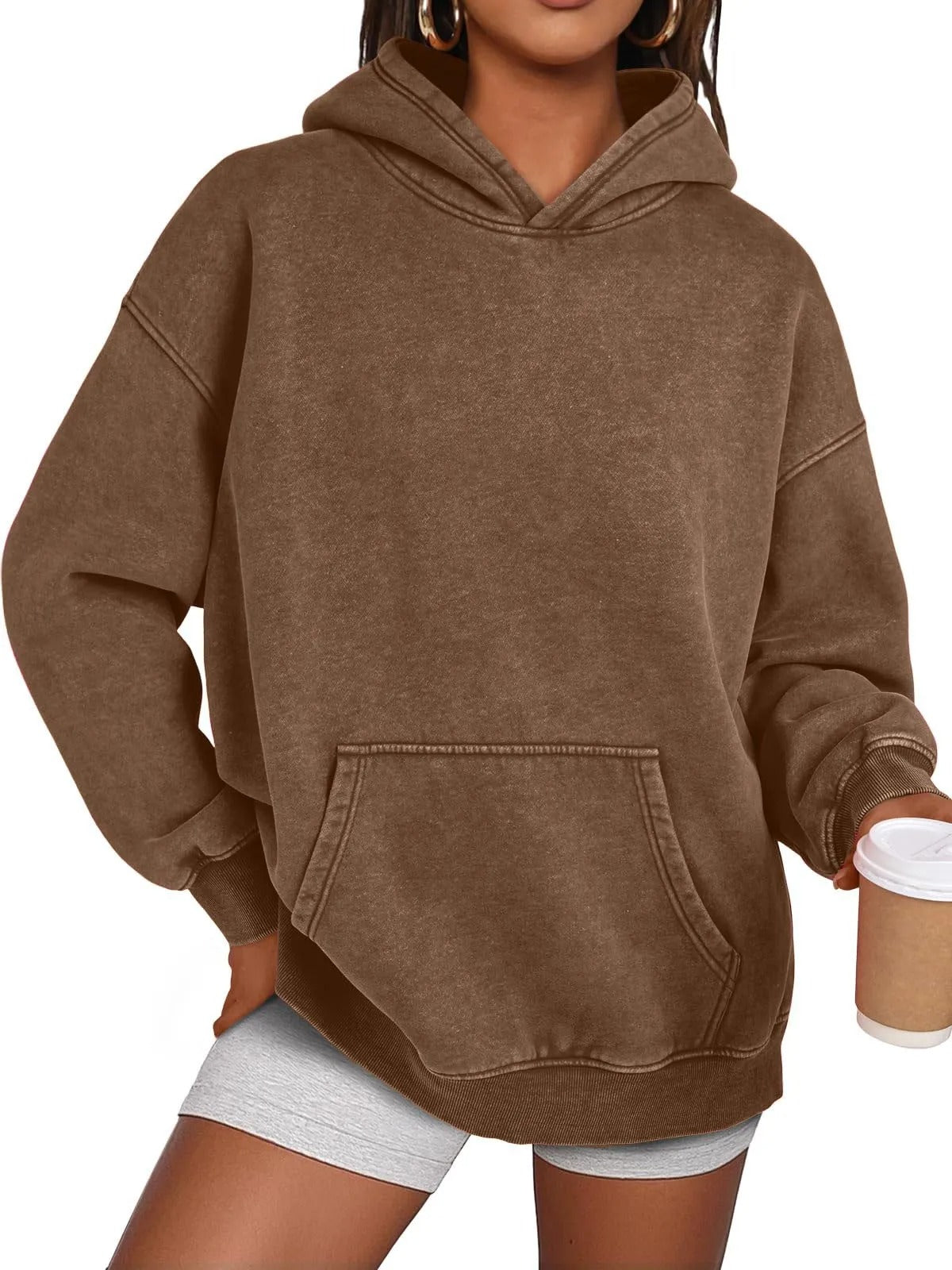💥🎁Womens Acid Wash Hoodie Oversized Long Sleeve Fall Fashion Sweatshirts