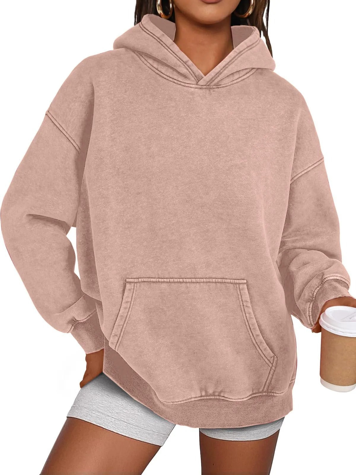 💥🎁Womens Acid Wash Hoodie Oversized Long Sleeve Fall Fashion Sweatshirts