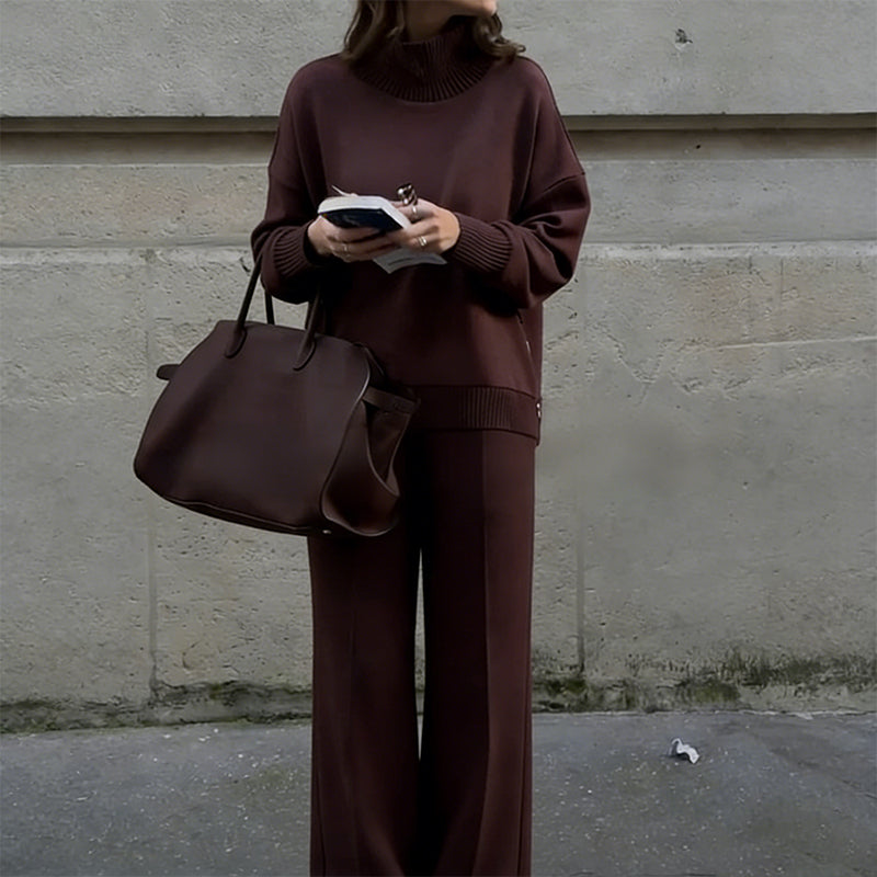 🔥High-Neck Side-Zip Sweatshirt & Pants Set