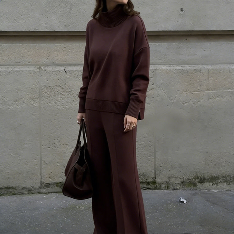 🔥High-Neck Side-Zip Sweatshirt & Pants Set