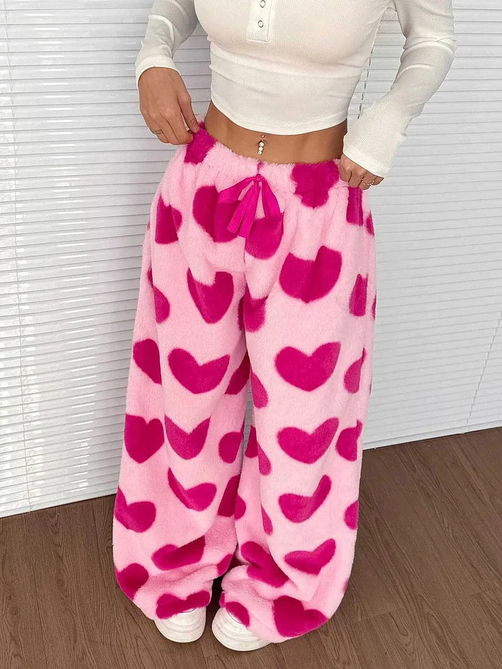 🔥Winter Vintage Plaid Elastic Straight Loose Thick Warm Casual Pants