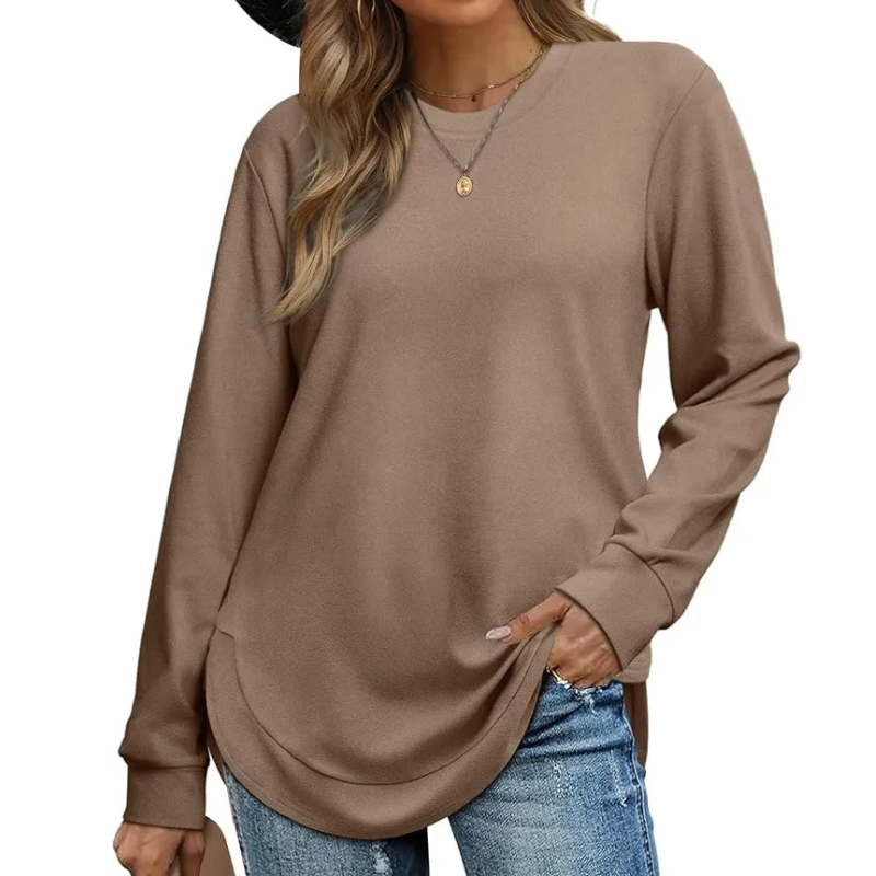 ⏰ Women's Sweatshirt Crewneck Curved Hem