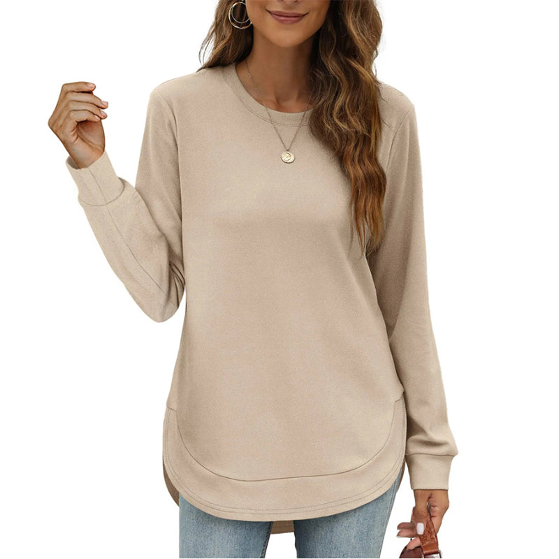 ⏰ Women's Sweatshirt Crewneck Curved Hem