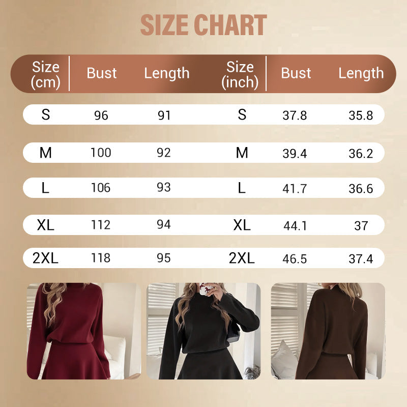 💖Women's Mock Neck Knit A-Line Mini Dress