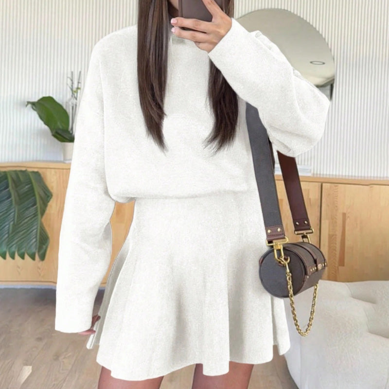 💖Women's Mock Neck Knit A-Line Mini Dress