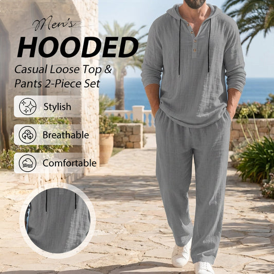 📢Men's Hooded Casual Loose Top & Pants 2-Piece Set