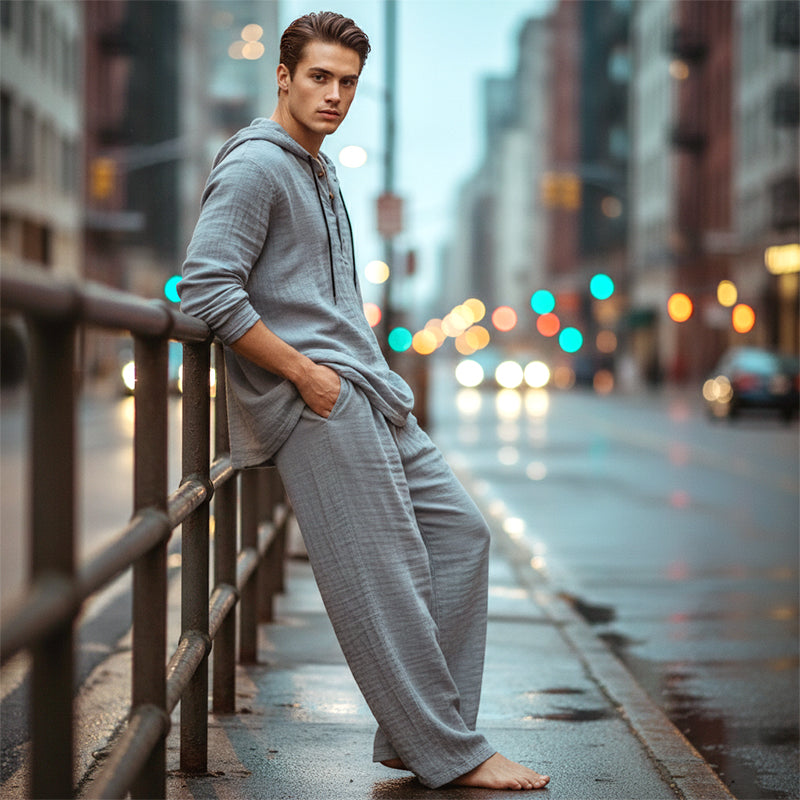 📢Men's Hooded Casual Loose Top & Pants 2-Piece Set