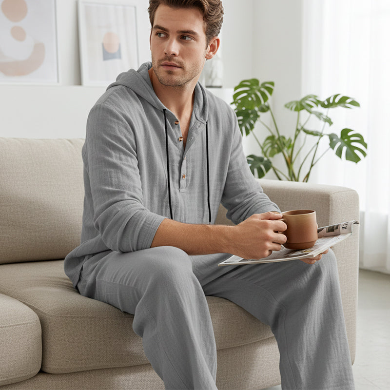 📢Men's Hooded Casual Loose Top & Pants 2-Piece Set