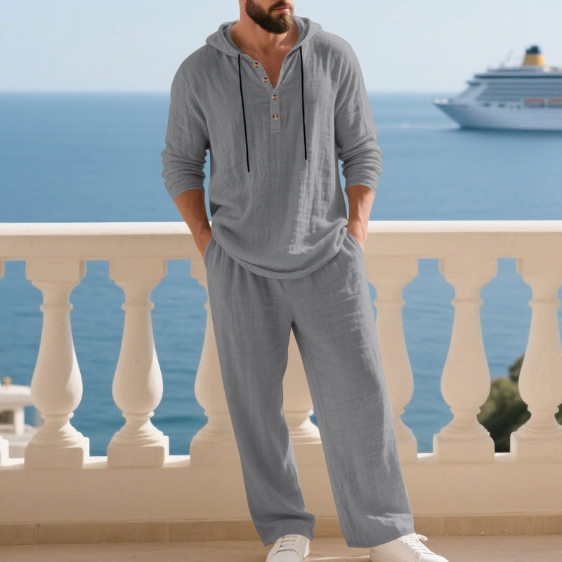 📢Men's Hooded Casual Loose Top & Pants 2-Piece Set