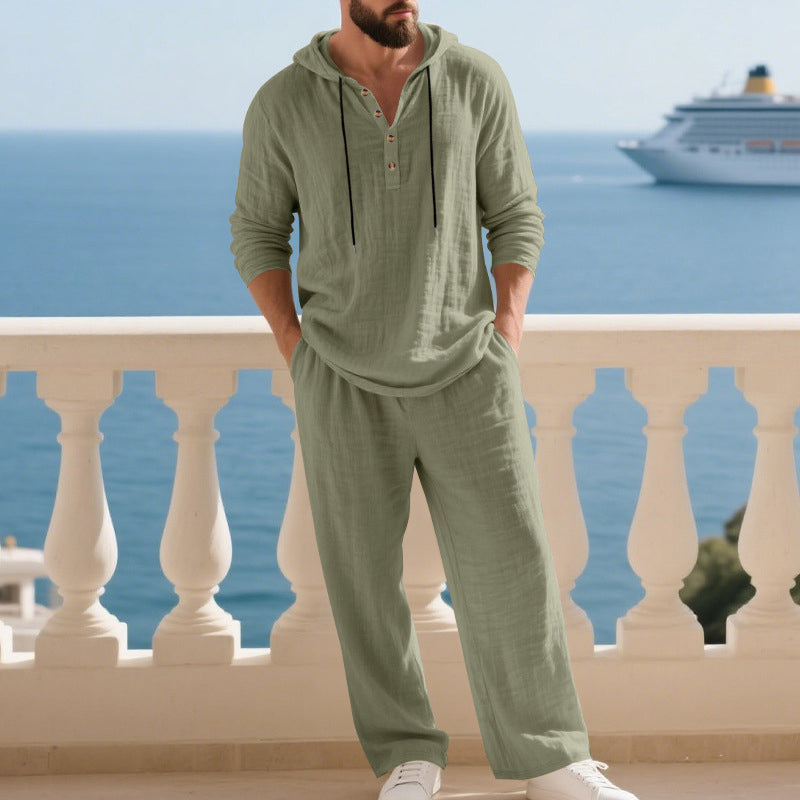 📢Men's Hooded Casual Loose Top & Pants 2-Piece Set
