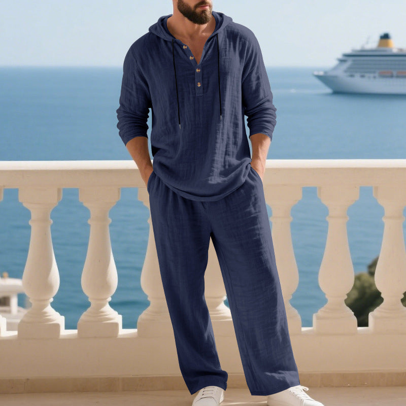 📢Men's Hooded Casual Loose Top & Pants 2-Piece Set
