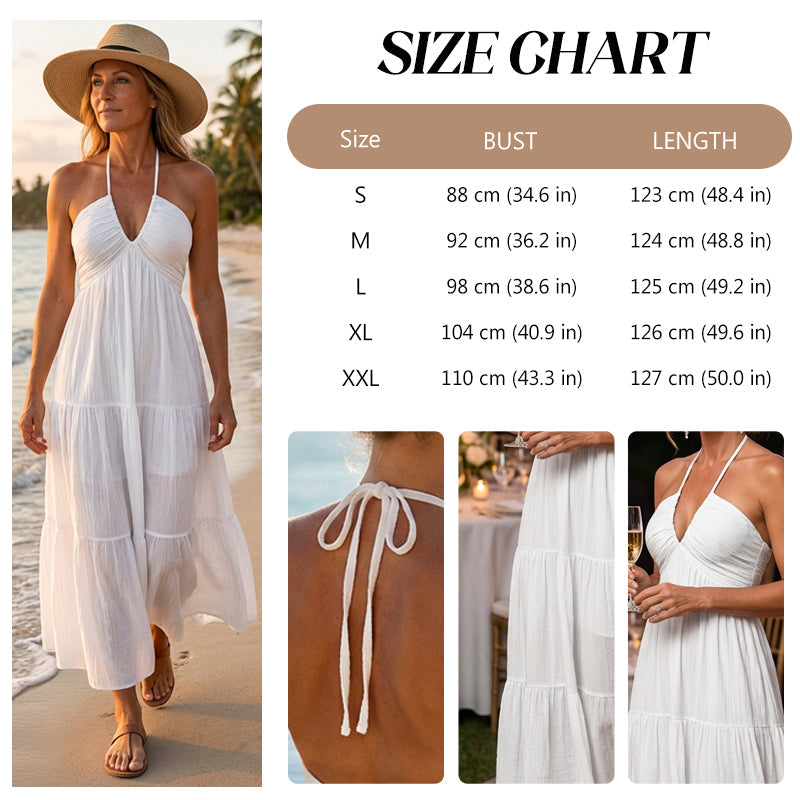 💃✨30K+ SOLD🌸Halter Neck Backless Tiered Maxi Dress