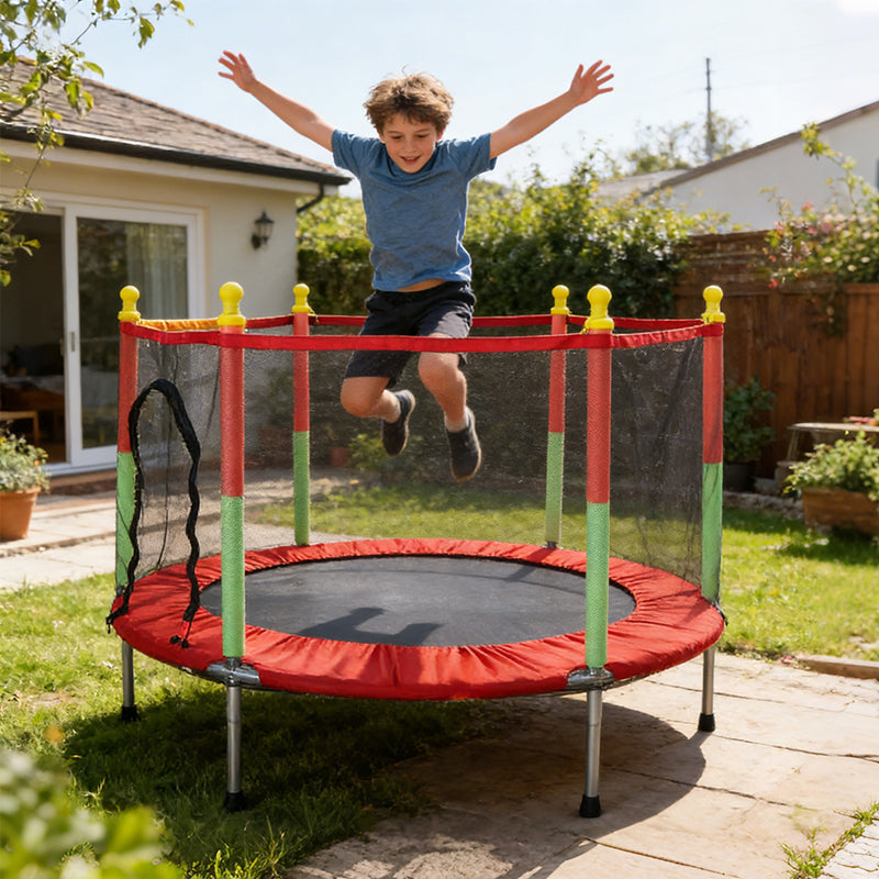 🔥Free Shipping🔥4.6ft Kids' Trampoline with Safety Enclosure Net