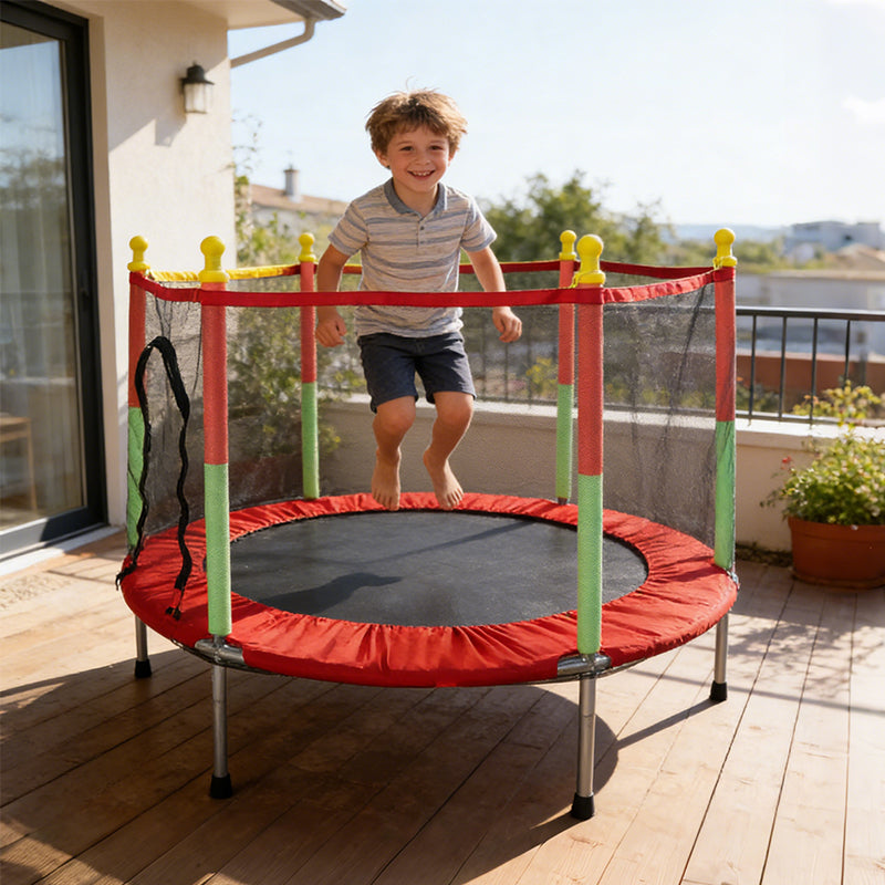 🔥Free Shipping🔥4.6ft Kids' Trampoline with Safety Enclosure Net