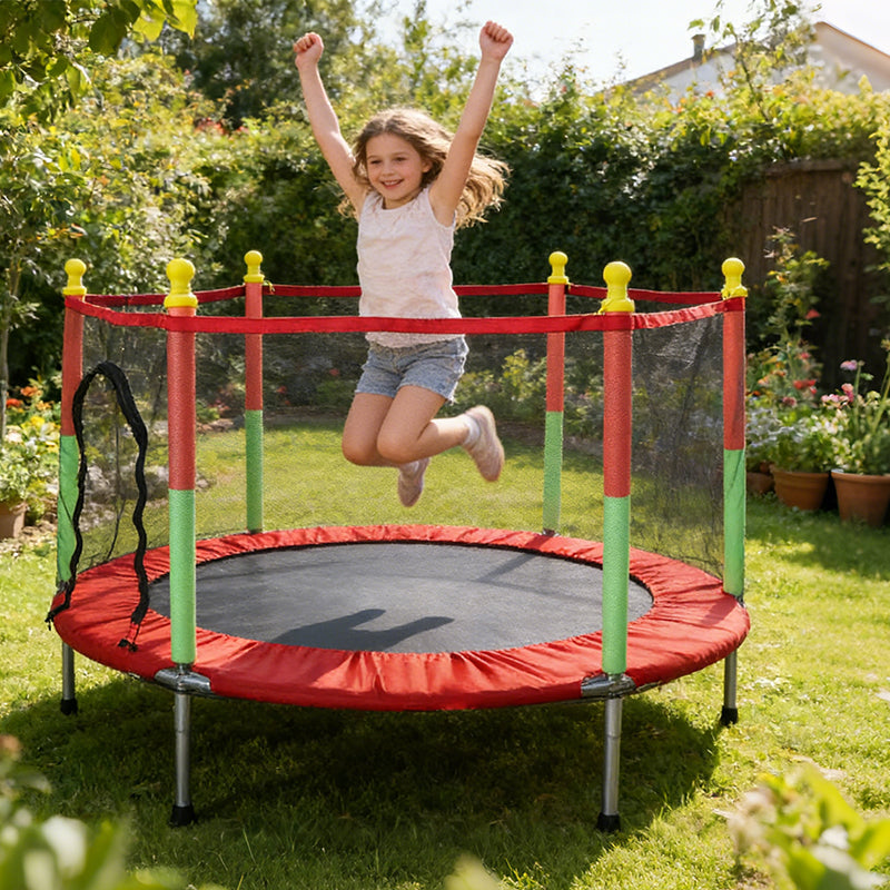 🔥Free Shipping🔥4.6ft Kids' Trampoline with Safety Enclosure Net