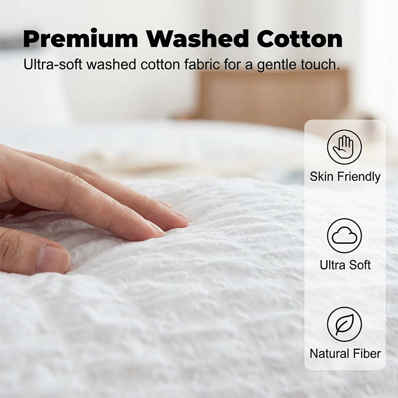 🛏️ 50% OFF NOW! ✨ Luxury Seersucker Textured Bedding 4-Piece Set – Cool, Stylish & Perfect for All Seasons 🛌