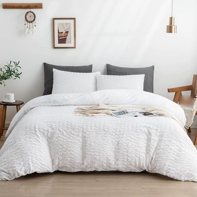 🛏️ 50% OFF NOW! ✨ Luxury Seersucker Textured Bedding 4-Piece Set – Cool, Stylish & Perfect for All Seasons 🛌