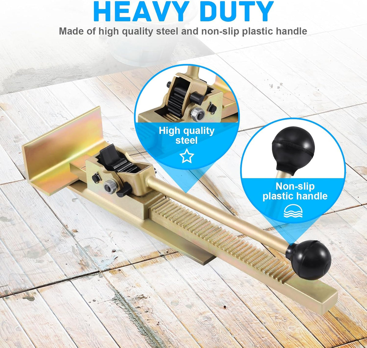 🔧 Professional Ratcheting Hardwood Plank Jack: Effortless Alignment, Precision Pressure, Ergonomic Grip for Tight Spaces