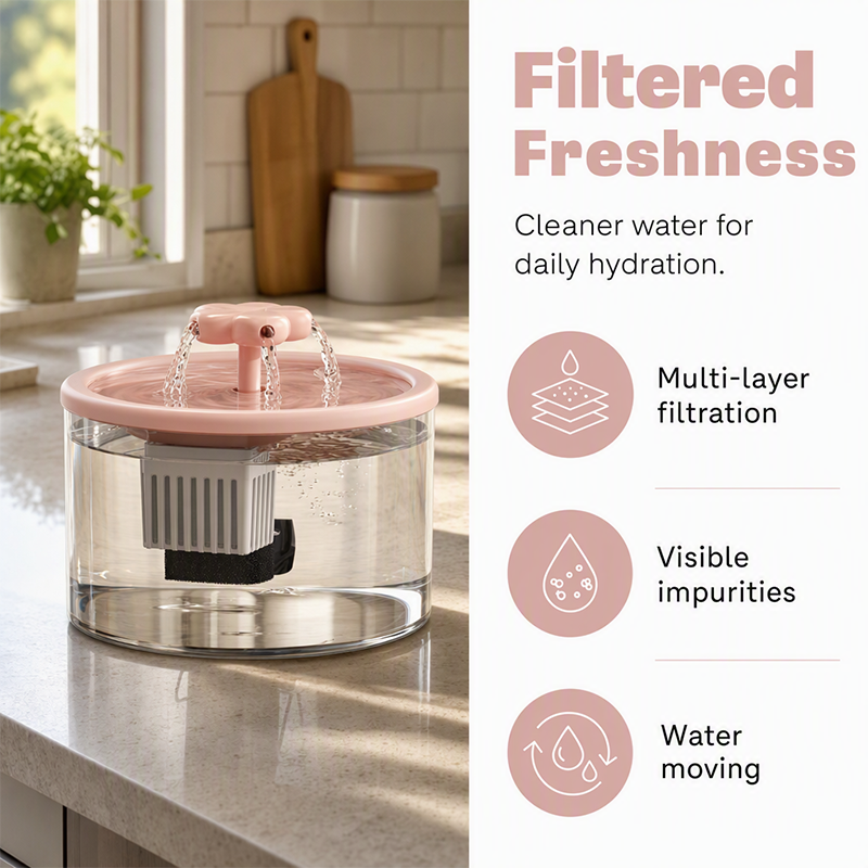 🐱 Automatic Pet Water Fountain: 1500ml, Multi-Layer Filtration, Whisper-Quiet, Easy-Clean