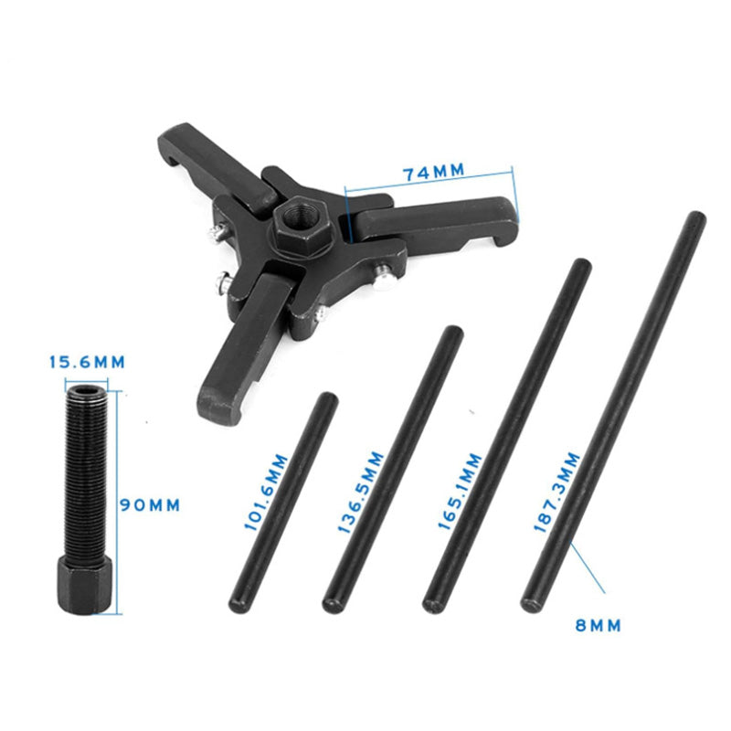 🔧 3-Jaw Pulley Remover: Hardened Steel, Secure Grip, Non-Damaging, for Crankshaft & Engine Repair