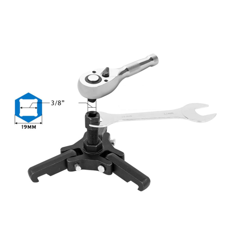 🔧 3-Jaw Pulley Remover: Hardened Steel, Secure Grip, Non-Damaging, for Crankshaft & Engine Repair