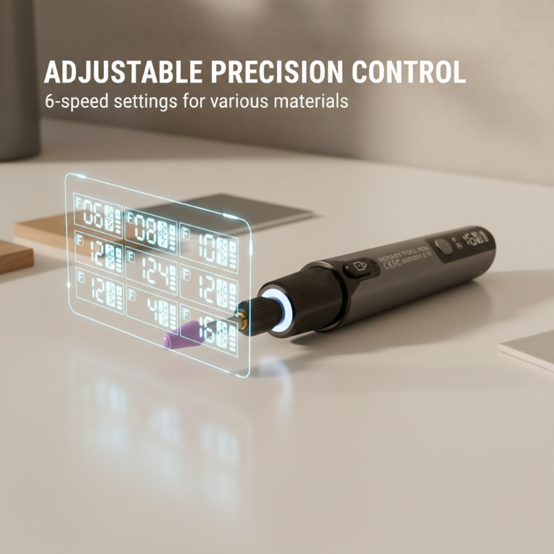 🔧 Rotary Grinding Pen: 6-Speed, 16,000 RPM, Forward/Reverse, Use While Charging, Digital Display