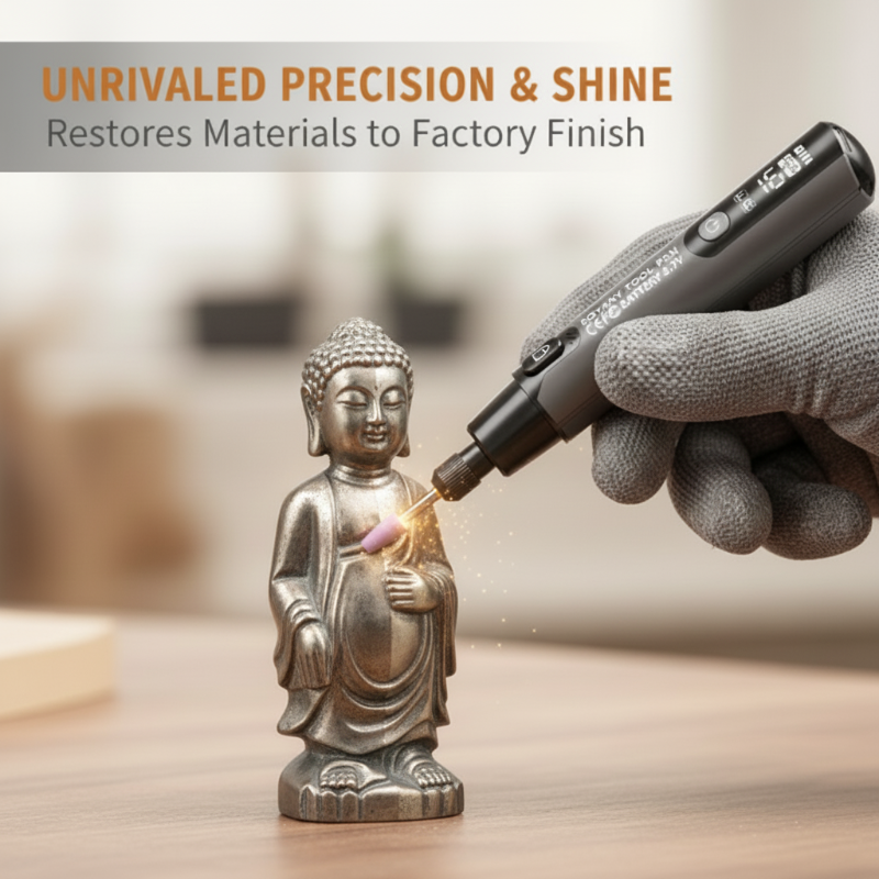 🔧 Rotary Grinding Pen: 6-Speed, 16,000 RPM, Forward/Reverse, Use While Charging, Digital Display