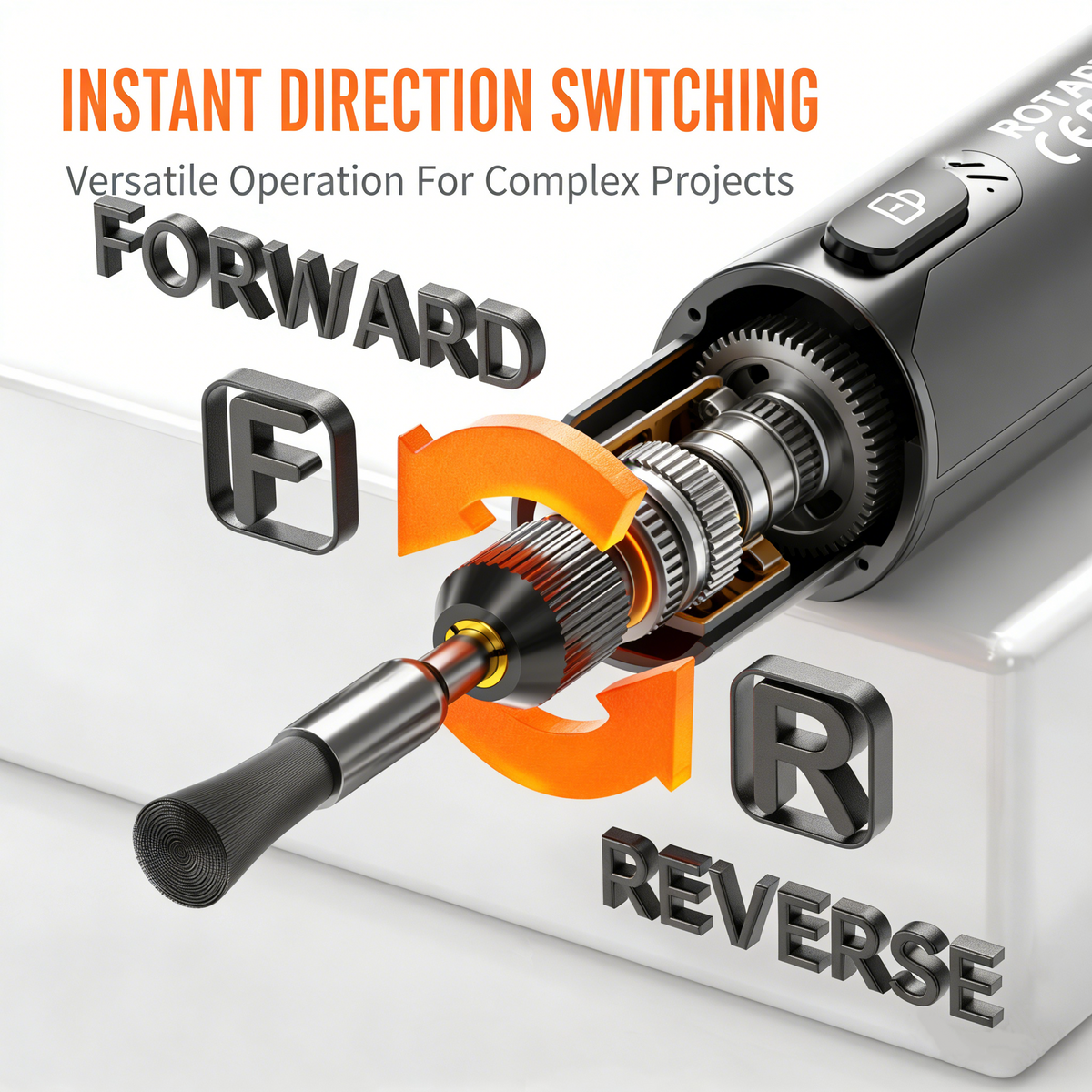 🔧 Rotary Grinding Pen: 6-Speed, 16,000 RPM, Forward/Reverse, Use While Charging, Digital Display