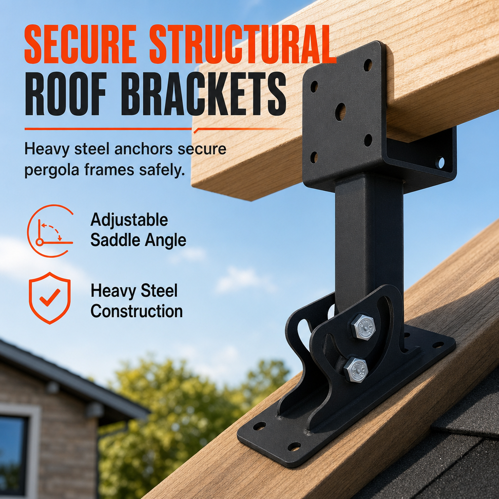 🏠 Heavy-Duty Roof Mounting Bracket: Adjustable Slope, Steel