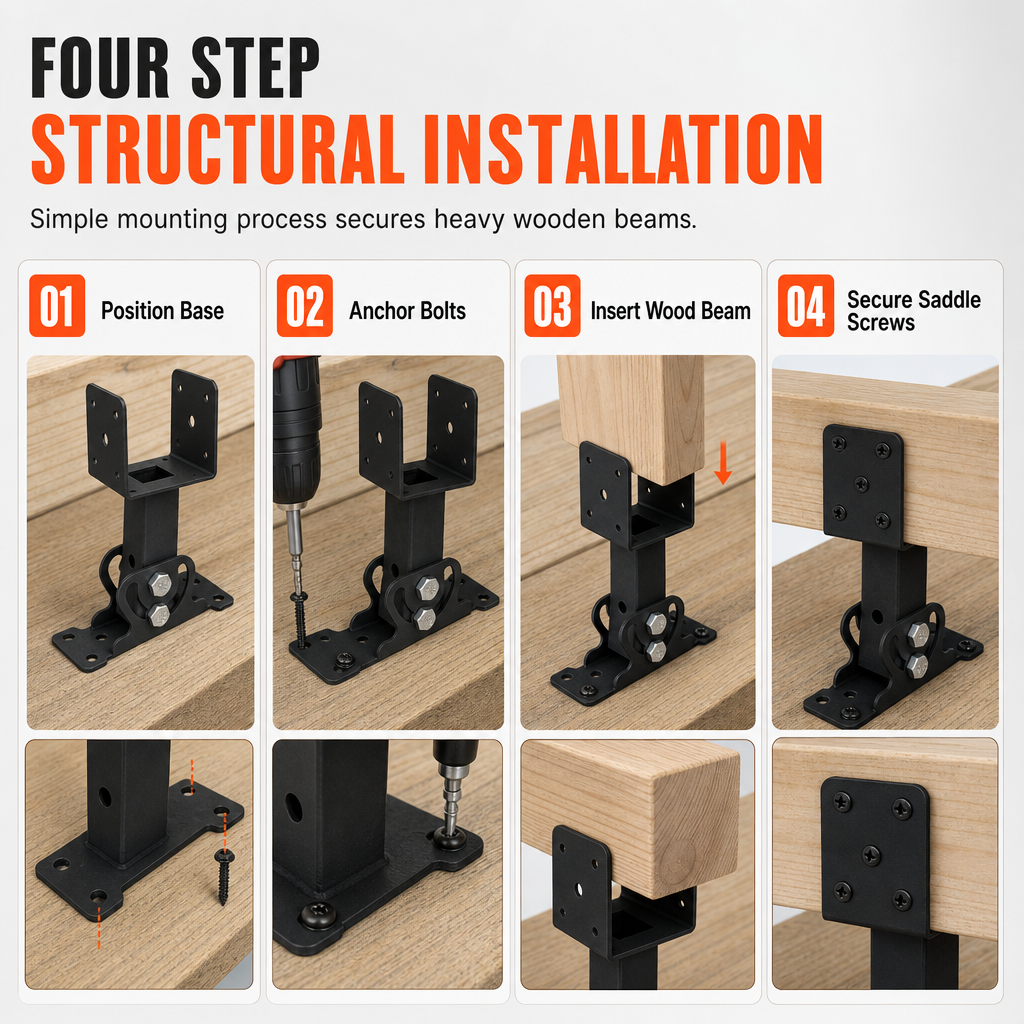 🏠 Heavy-Duty Roof Mounting Bracket: Adjustable Slope, Steel