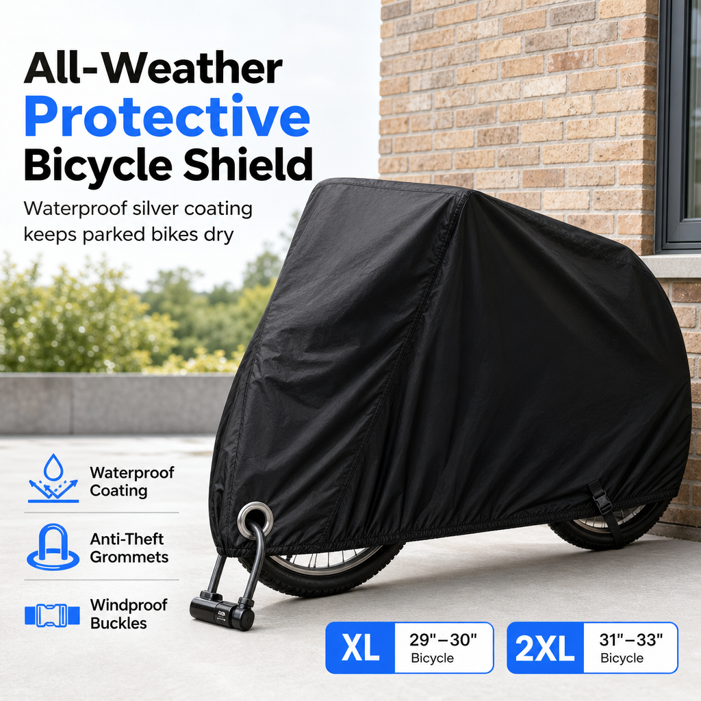 🚲 All-Weather Bike Cover: Waterproof, Silver Coating, Windproof, for Single & Double Bikes