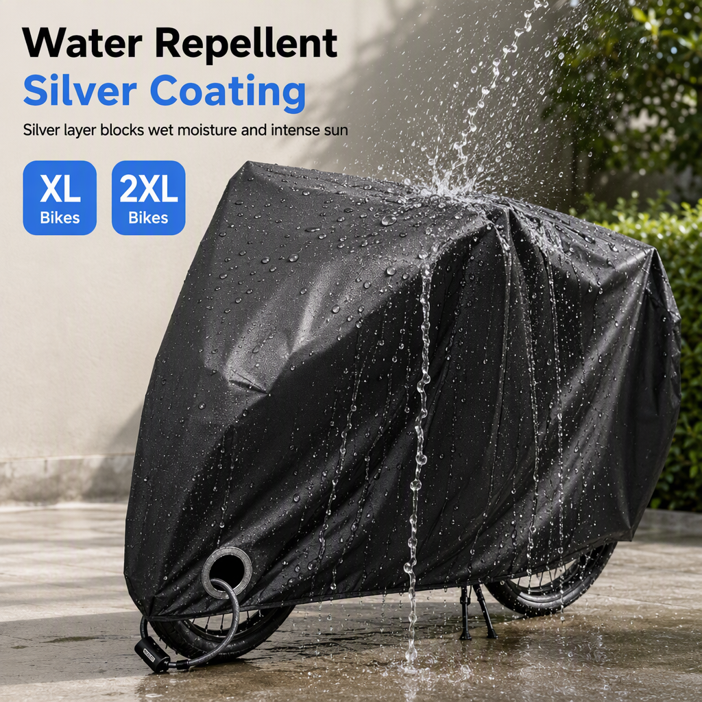 🚲 All-Weather Bike Cover: Waterproof, Silver Coating, Windproof, for Single & Double Bikes